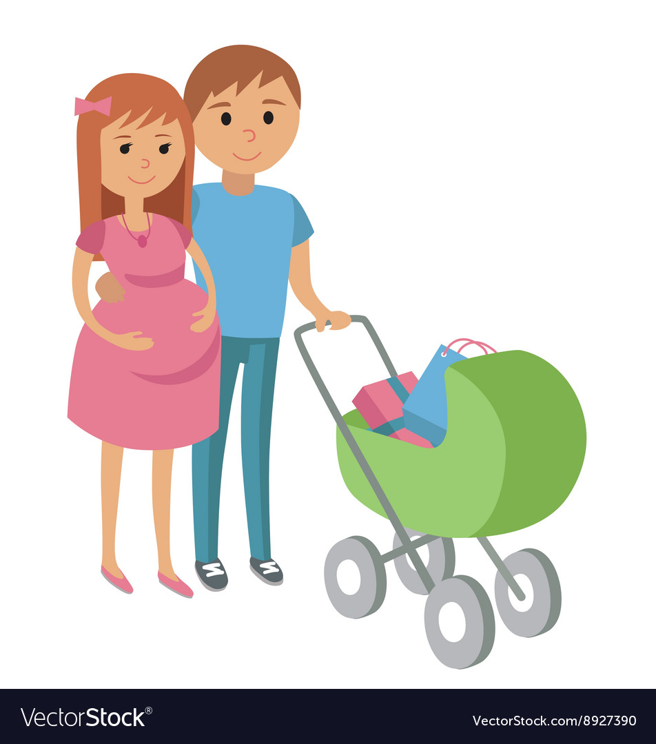 pregnant-woman-and-her-husband-on-shopping-vector-8927390